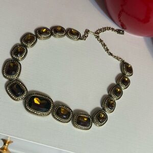 Heidi Daus Elegant Gold and Brown Gemstone Necklace